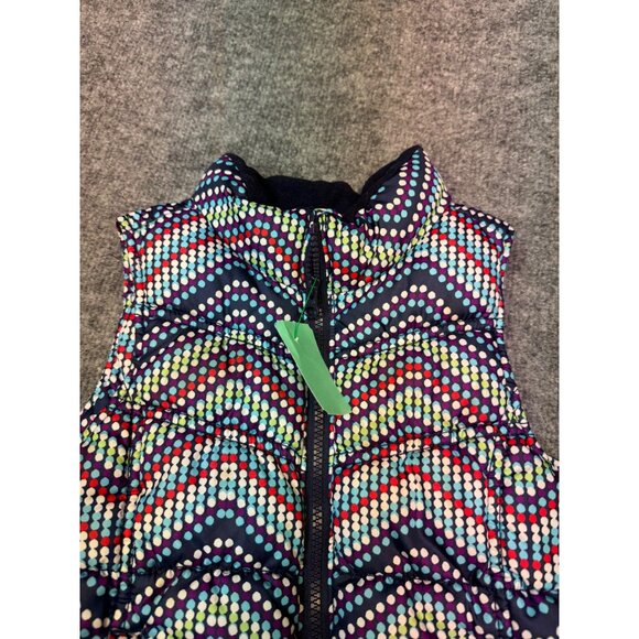 Old Navy girls 6-7 Puffer Vest SDot Chevron Pattern Polyester Navy Multi-Color - Picture 5 of 13
